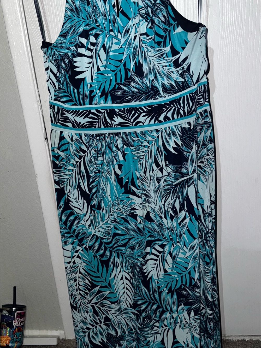 Roz & Ali Blue Tropical Print Maxi Dress - Picture 3 of 4